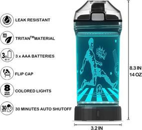 img 1 attached to 🏀 Lightzz Kids Water Bottle: Glowing Soccer LED Light - 14 OZ, Tritan BPA Free - Ideal Travel Cup, Football Gift for School, Camping, Picnic