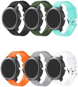 img 4 attached to 📱 Junboer 20mm Quick Release Silicone Replacement Strap for Garmin Vivoactive 3/Forerunner 645/Galaxy Active 2 40 44mm/Galaxy Watch 3 41mm/Samsung Galaxy 42mm