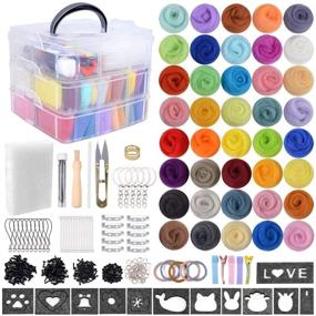 img 4 attached to 🧶 VICOVI 40 Wool Colors Needle Felting Kit - 246pcs Wool Roving Start Set with Comprehensive Wool Felt Tools and Yarn Supplies for DIY Craft, Animal Home Decoration, Hanging Ornaments Gift" by VICOVI