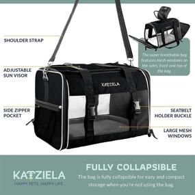 img 2 attached to 🐾 Katziela Deluxe Quilted Pet Carrier for Airplane Travel - Approved for Dogs and Cats