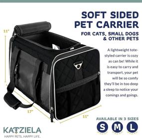 img 3 attached to 🐾 Katziela Deluxe Quilted Pet Carrier for Airplane Travel - Approved for Dogs and Cats