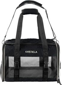 img 4 attached to 🐾 Katziela Deluxe Quilted Pet Carrier for Airplane Travel - Approved for Dogs and Cats