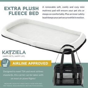 img 1 attached to 🐾 Katziela Deluxe Quilted Pet Carrier for Airplane Travel - Approved for Dogs and Cats