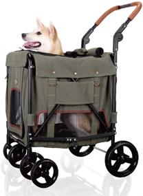 img 4 attached to 🐾 Ibiyaya Heavy-Duty Pet Stroller for Large Dogs, Medium Dogs, and Cats - Dual Top and Front Entry for Enhanced Accessibility - Durable Cat Stroller with Adjustable Handle for Walks, Jogging - Premium Pet Strollers