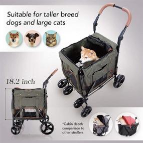 img 3 attached to 🐾 Ibiyaya Heavy-Duty Pet Stroller for Large Dogs, Medium Dogs, and Cats - Dual Top and Front Entry for Enhanced Accessibility - Durable Cat Stroller with Adjustable Handle for Walks, Jogging - Premium Pet Strollers