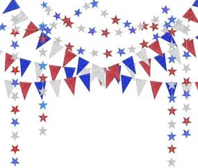 img 4 attached to 🎆 Decor365 Red Blue White/Silver Star Garland Triangle Pennant Banner Kit - 4th/Fourth of July USA America Independence Day Celebration Décor - Party Hanging Decoration for Birthday/Wedding/Home/Carnival