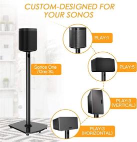 img 3 attached to 🔊 High-Quality Wireless Speaker Stands for Sonos Speakers – Pair of Sonos Stands Compatible with Sonos One, One SL, Play:1, Play:3, and Play:5. Sturdy Floor Speaker Mount with Efficient Cable Management in Sleek Black Design