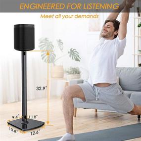 img 1 attached to 🔊 High-Quality Wireless Speaker Stands for Sonos Speakers – Pair of Sonos Stands Compatible with Sonos One, One SL, Play:1, Play:3, and Play:5. Sturdy Floor Speaker Mount with Efficient Cable Management in Sleek Black Design