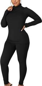 img 3 attached to Outfits Workout Tracksuit Turtleneck Legging Sports & Fitness