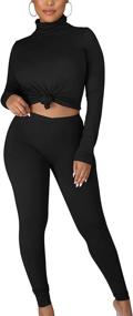 img 2 attached to Outfits Workout Tracksuit Turtleneck Legging Sports & Fitness