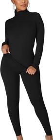 img 1 attached to Outfits Workout Tracksuit Turtleneck Legging Sports & Fitness