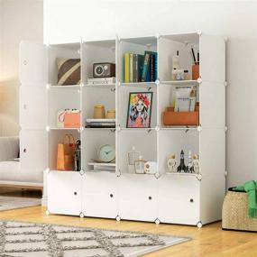 img 3 attached to 📚 Efficient and Spacious KOUSI Large Cube Storage - Versatile 16 Cubes Organizer for Clothes, Books, Toys, and More - White Closet Storage Cabinet