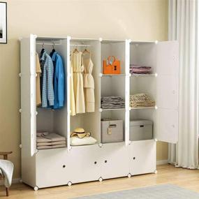 img 2 attached to 📚 Efficient and Spacious KOUSI Large Cube Storage - Versatile 16 Cubes Organizer for Clothes, Books, Toys, and More - White Closet Storage Cabinet