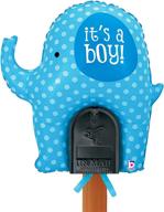 🐘 blue elephant welcome home baby mailbox balloon for a boy логотип