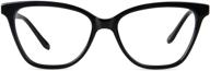 gudvue women's cat eye blue light blocking glasses for computer reading/tv/phones, anti glare/uv400/eye strain, black logo