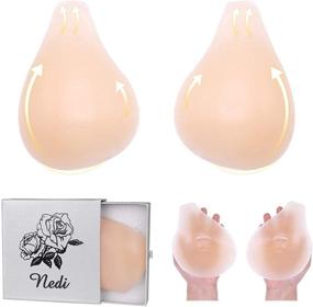 img 4 attached to 👙 Silicone Invisible Lift Up Bra: Stick On Bra Stickers for a Breast Lift, Backless Strapless Deep V Push Up - Adhesive, Reusable, Sticky, Nude