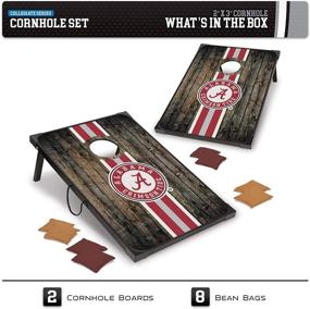 img 3 attached to 🏈 NCAA Deluxe MDF Wood Cornhole Set by Wild Sports - 2' x 3', 6 Bags, Team Colors - Perfect for Tailgates & Outdoors