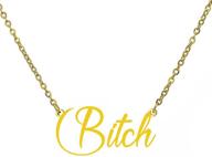 💁 stylish stainless steel 18k gold plated bitch words necklace - 18inch: a fashion statement piece logo