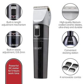 img 1 attached to 💇 Fujicom Professional Hair Clippers for Men - Cordless Rechargeable Trimmer with 2-Speed Hair Cutting Kit, Low Noise, Adjustable Ceramic Blade, Lithium Battery, and Dock Station with 4 Combs