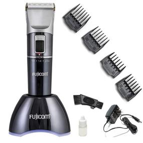 img 2 attached to 💇 Fujicom Professional Hair Clippers for Men - Cordless Rechargeable Trimmer with 2-Speed Hair Cutting Kit, Low Noise, Adjustable Ceramic Blade, Lithium Battery, and Dock Station with 4 Combs