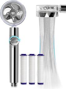 img 4 attached to 💦 Revitalize Your Shower Experience with High Pressure Turbo Fan Shower Head - Hydro Jet Kit with 3 Filters