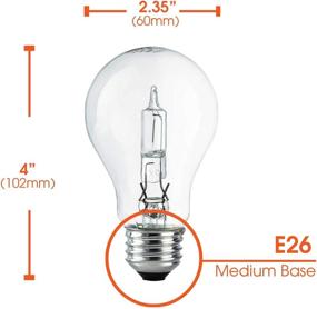 img 2 attached to 💡 A19 Clear Halogen Light Bulb, 43 Watt, (60W Equivalent), Soft White, E26 Medium Base, 2700K, 750 Lumens, 120V (4 Pack)
