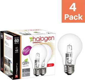img 3 attached to 💡 A19 Clear Halogen Light Bulb, 43 Watt, (60W Equivalent), Soft White, E26 Medium Base, 2700K, 750 Lumens, 120V (4 Pack)