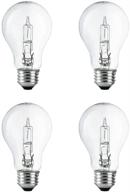 💡 a19 clear halogen light bulb, 43 watt, (60w equivalent), soft white, e26 medium base, 2700k, 750 lumens, 120v (4 pack) logo