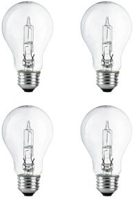 img 4 attached to 💡 A19 Clear Halogen Light Bulb, 43 Watt, (60W Equivalent), Soft White, E26 Medium Base, 2700K, 750 Lumens, 120V (4 Pack)