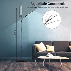 img 1 attached to 💡 Modern Reading Adjustable Standing LED Floor Lamp - NXONE, 4 Colors & Stepless Brightness, Perfect for Living Room Bedroom Reading, Black