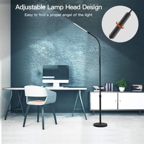 img 2 attached to 💡 Modern Reading Adjustable Standing LED Floor Lamp - NXONE, 4 Colors & Stepless Brightness, Perfect for Living Room Bedroom Reading, Black