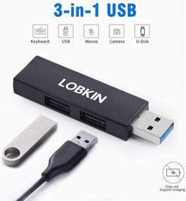 img 3 attached to LOBKIN USB Hub Splitter 3.0, USB Extender Multi Port Adapter with 1 USB 3.0 Port and 2 USB 2.0 Ports, Mini USB Hub for PC, Laptop, PS4/PS5, TV, MacBook, Mac Pro, Mac Mini, iMac, Surface Pro, XPS, Flash Drive