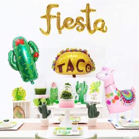 img 3 attached to 🎉 Cinco De Mayo Party Essentials: 4pcs Mexico Fiesta Cactus Taco Llama Foil Balloons Kit for Vibrant Mexican Fiesta Theme Birthday, Baby Shower, and Party Decorations