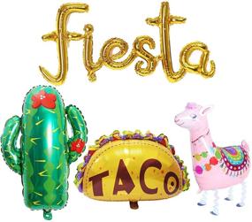 img 4 attached to 🎉 Cinco De Mayo Party Essentials: 4pcs Mexico Fiesta Cactus Taco Llama Foil Balloons Kit for Vibrant Mexican Fiesta Theme Birthday, Baby Shower, and Party Decorations