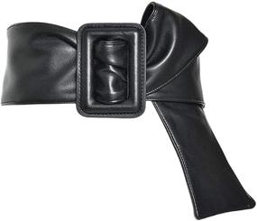 img 4 attached to Gemily Leather Waistband Bowknot Bowknot
