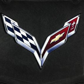 img 3 attached to 🏎️ C7 Corvette Stingray Crossed Flag Metal Under Hood Emblem: Perfect Fit for 2014-2019 Corvettes