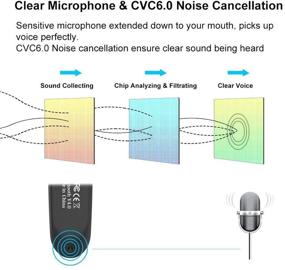 img 1 attached to 🎧 Новый Bee V5.0 Беспроводная Bluetooth гарнитура - беспроводная гарнитура с микрофоном | 24 часа в режиме управления | 60 дней в режиме ожидания | iPhone, Android, Samsung, ноутбук, водитель-грузчик (черный)