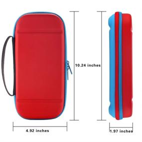 img 2 attached to 🎮 GOMDA Switch Carry Case: Compatible with 20 Games Cartridges, Support Bracket - Hard Shell Traveling Case Pouch for Nintendo Switch Console & Accessories, Blue Red