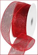 🔴 red metallic poly deco mesh ribbon - 2.5" x 25 yards - rs200424 logo
