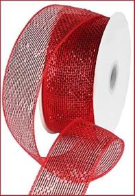 img 2 attached to 🔴 Red Metallic Poly Deco Mesh Ribbon - 2.5" x 25 Yards - RS200424