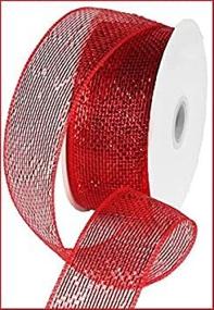 img 1 attached to 🔴 Red Metallic Poly Deco Mesh Ribbon - 2.5" x 25 Yards - RS200424