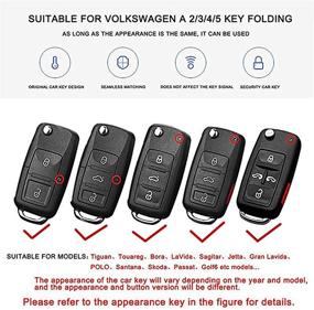 img 3 attached to 🔑 Premium Soft TPU Half Cover Key Fob Shell for VW Volkswagen Jetta Polo Tiguan Beetle Golf GTI/R/MK6 5 Santan Passat Flip Key Fob Case - Protection Cover for Volkswagen Key Fob