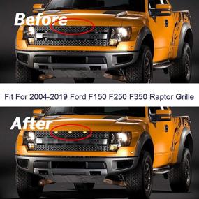 img 3 attached to 🚦 HUSUKU Front Grille Lights: Enhance Your Ford F150 F250 F350 Raptor/ Dodge Ram 1500 with LED White Lights 3 Pack Yellow Lens