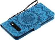 🌼 stylish blue nomo galaxy s10 wallet case with mandala sun flower design and card slots logo