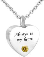 💔 always in my heart memorial keepsake cremation jewelry - q&amp;locket heart love urn necklaces for ashes logo