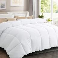 🛏️ sopat white comforter queen size: all season down alternative duvet insert | lightweight, fluffy microfiber fill | machine washable logo