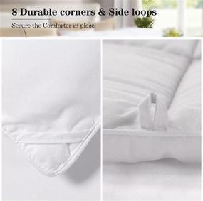 img 1 attached to 🛏️ SOPAT White Comforter Queen Size: All Season Down Alternative Duvet Insert | Lightweight, Fluffy Microfiber Fill | Machine Washable