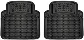 img 1 attached to 🔴 Custom Fit Universal Rubber Floor Mats - All Season Protection for All Cars - 4 Piece Set - Black