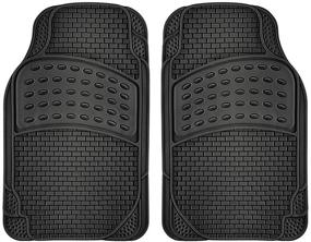 img 2 attached to 🔴 Custom Fit Universal Rubber Floor Mats - All Season Protection for All Cars - 4 Piece Set - Black