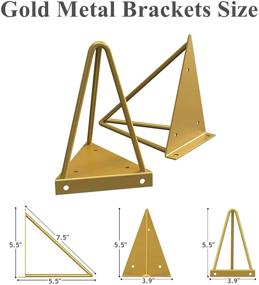 img 2 attached to DCIGNA Floating Shelves Wall Mounted Set of 3: White with Triangle Gold Brackets for Home Decor - Living Room, Bedroom, Kitchen, Bathroom (Black)